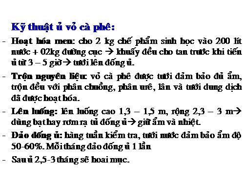 kĩ thuật ủ vỏ cà phê