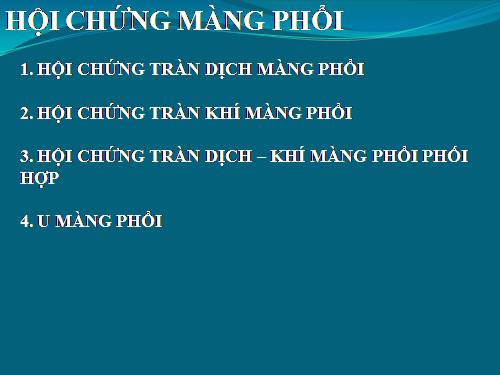 hội chứng màng phổi