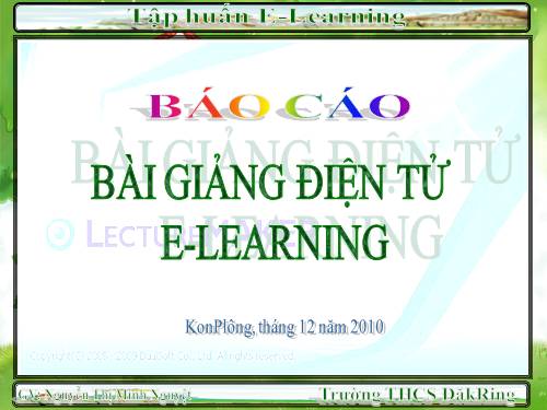 HƯƠNG DẪN SỬ DỤNG SOẠN ELEARNING