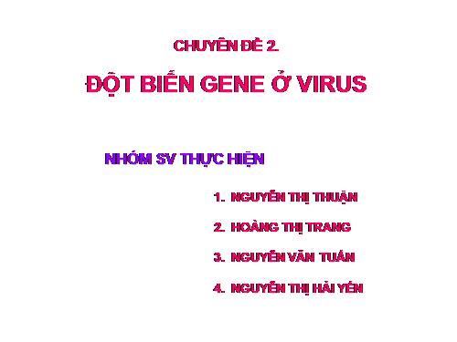 Đột biến gen ở virus