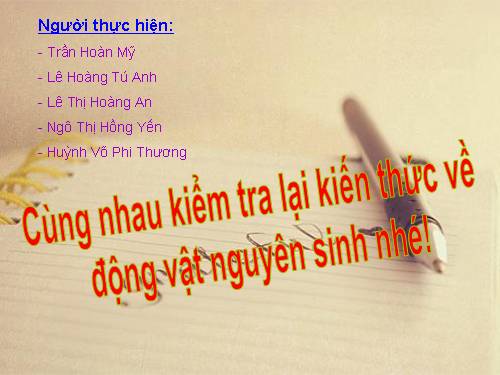 Trắc nghiệm về động vật nguyên sinh