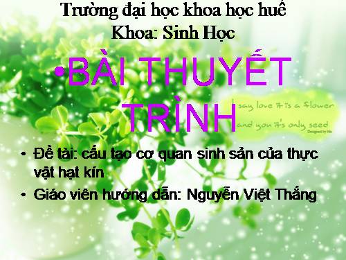 cơ quan sinh sản của thực vật