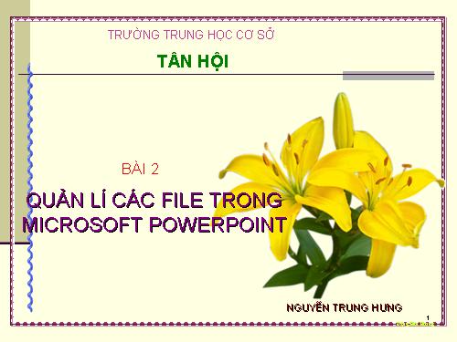 Bài 2: Quản lý các file trong PowerPoint 2003