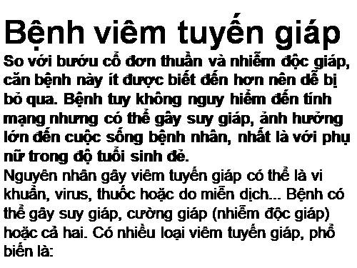 BỆNH VIÊM TUYẾN GIÁP