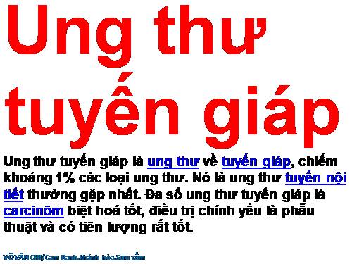 chăm sóc và điều trị bênh ung thu tuyến giáp!