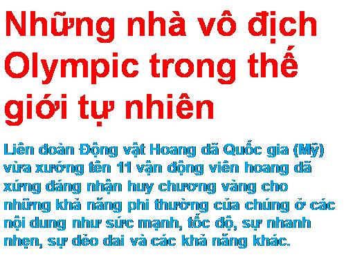 NHŨNG CON VẬT VÔ ĐỊCH THẾ GIỚI!!