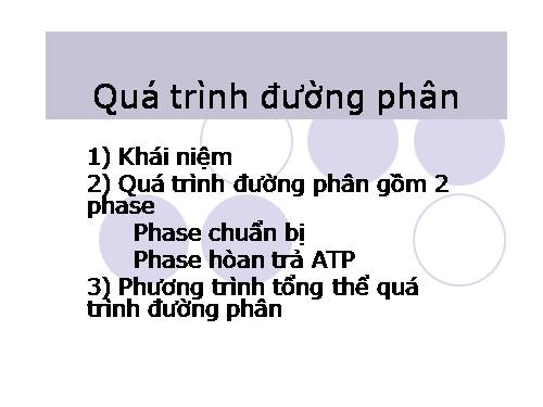 ĐIỀU HÒA QUÁ TRÌNH ĐƯỜNG PHÂN