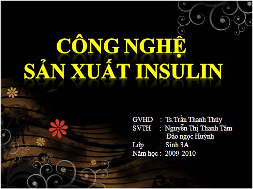 cong nghệ sx insulin