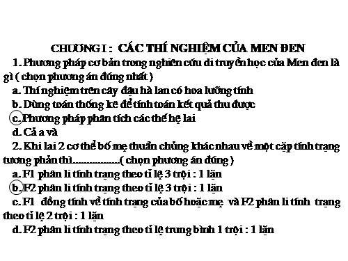 TRAC NGHIEM SINH 9