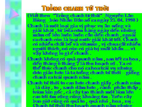 Trồng chanh tứ thời