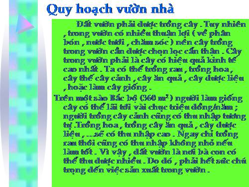 Quy hoạch vườn nhà