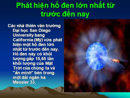 Phát hiện hố đen lớn nhất