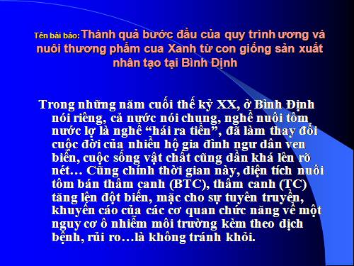 Quy trình ương và nuôi thương phẩm cua xanh