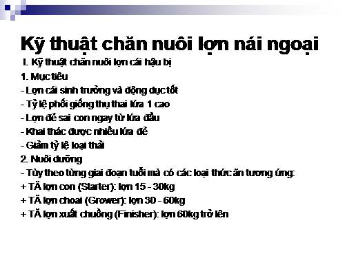 Kỹ thuật nuôi lợn nái ngoại