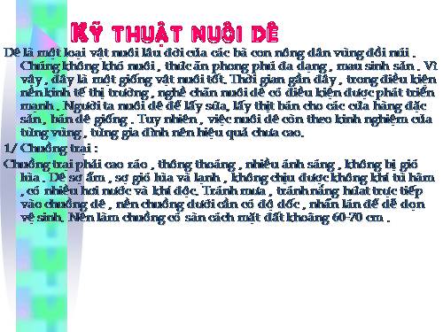 Kỹ thuật nuôi Dê