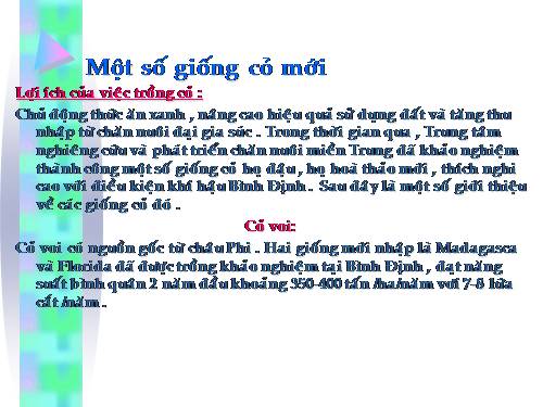 Một số giống cỏ mới