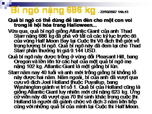 Bí ngô nặng 686 kg