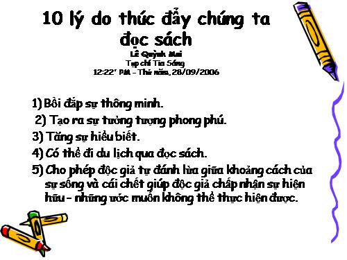 10 lý do thúc đẩy chúng ta đọc