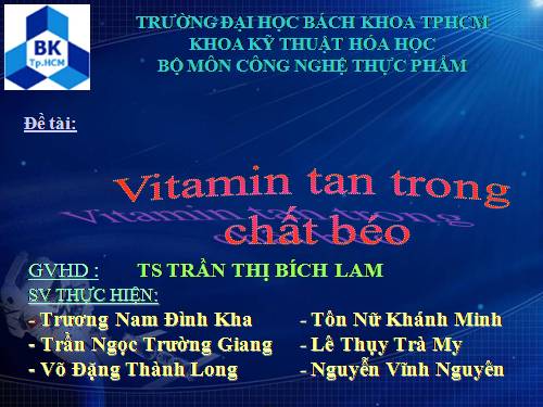 vitamin tan trong chất béo