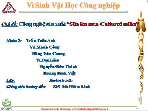 Công nghệ sx sữa lên men