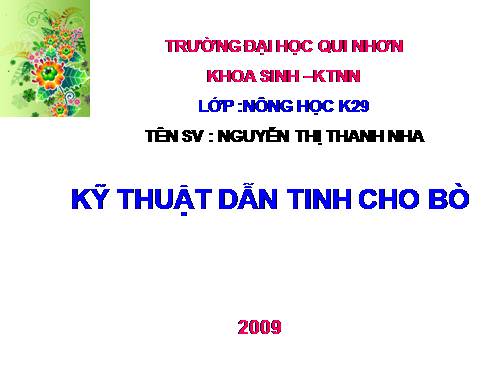 KỸ THUẬT DẪN TINH CHO BÒ