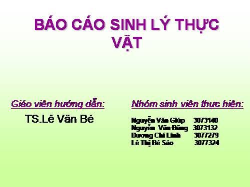 sinh lý thực vật