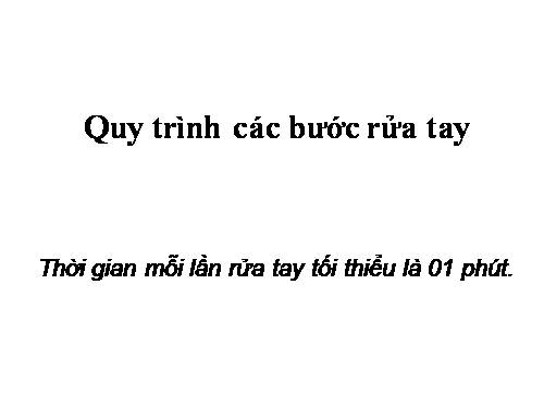 Quy trình rửa tay bằng xà phòng