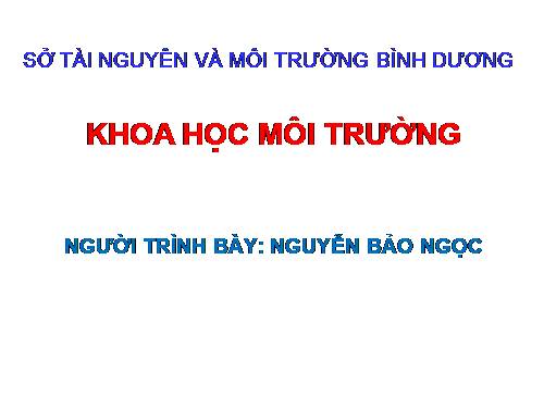 chuyên đề về môi trường