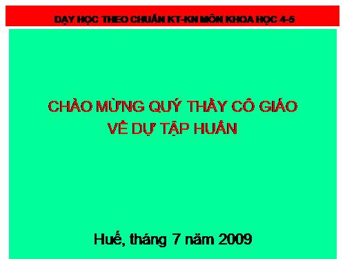 Tài liệu tập huấn Chuẩn KT-KN môn Khoa học tiểu học