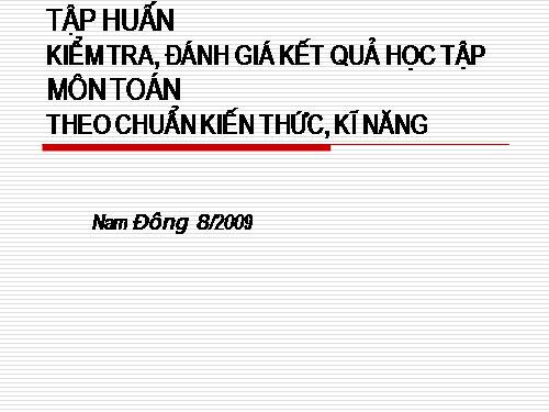 Tài liệu tập huấn Chuẩn KT-KN môn toán tiểu học