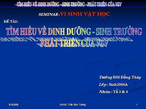 vi sinh trong cuoc song