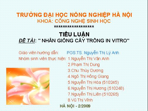 nuôi cấy mô tế bào thực vật