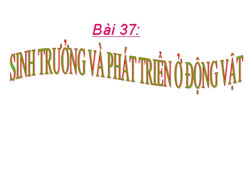 bai 37: Sinh trưởng và phát triển ở động vật