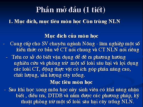 bài giảng côn trùng NLN