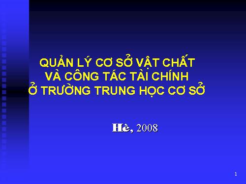 Hướng dẫn quản lý cơ sở vật chất, tài sản trong trường THCS