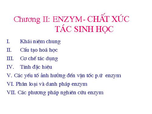 Chương II Enzym