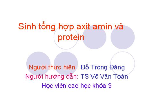 Sinh tổng hợp axit amin