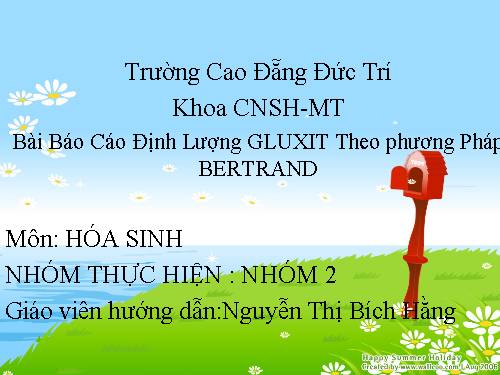 ĐỊNH LƯƠNG GLUXIT