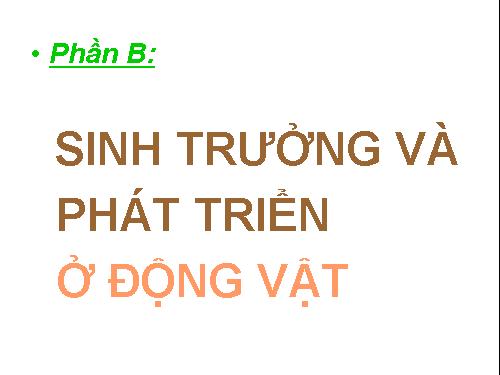 Sinh trưởng và phát triển của động vật