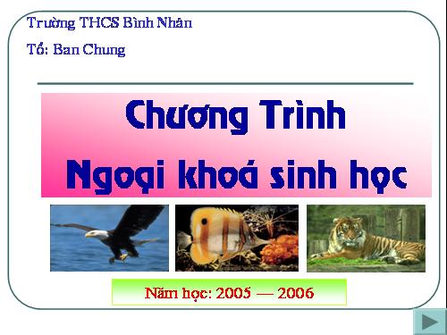 Hoạt động ngoại khóa môn Sinh Hoc