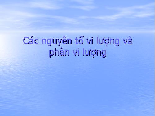 nguyên tố vi lượng