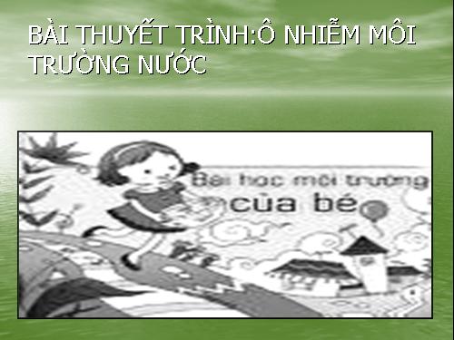 Ô nhiễm môi trường nước