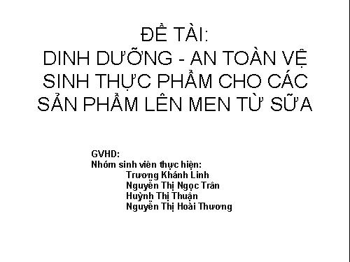 DINH DƯỠNG SỮA CHUA PP