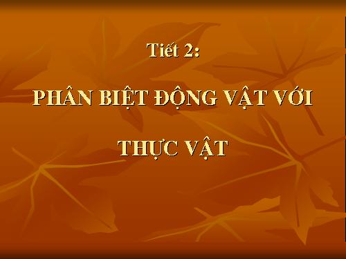 Bài 2 : Phân biệt đông vật với thực vật. Đặc điểm chung của động vật.