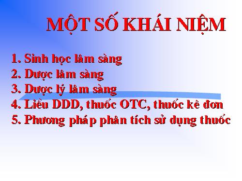 Khái niệm về thuốc