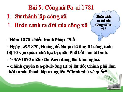 Bài 5. Công xã Pa-ri 1871