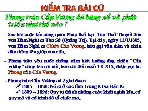 Bài 26. Phong trào kháng chiến chống Pháp trong những năm cuối thế kỉ XIX