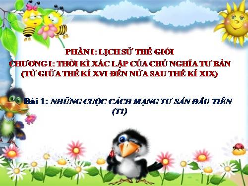 Bài 1. Những cuộc cách mạng tư sản đầu tiên