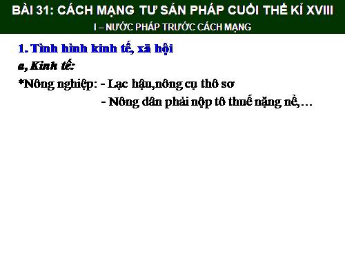 Bài 1. Những cuộc cách mạng tư sản đầu tiên