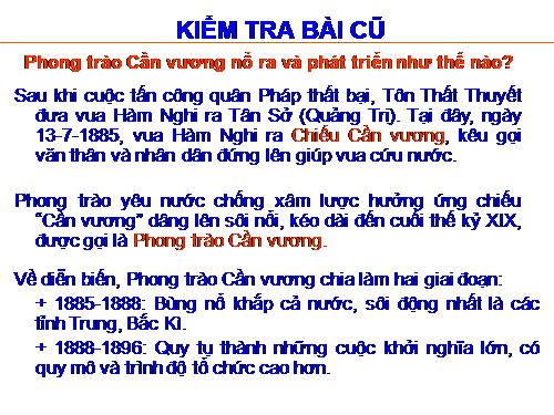 Bài 26. Phong trào kháng chiến chống Pháp trong những năm cuối thế kỉ XIX